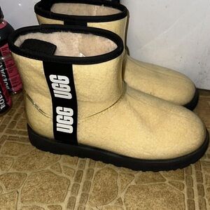 UGG Tan Ankle Boots with Black Sole